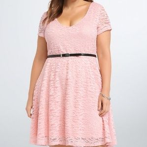 Sparkling Pink Torrid Skater Dress NWT